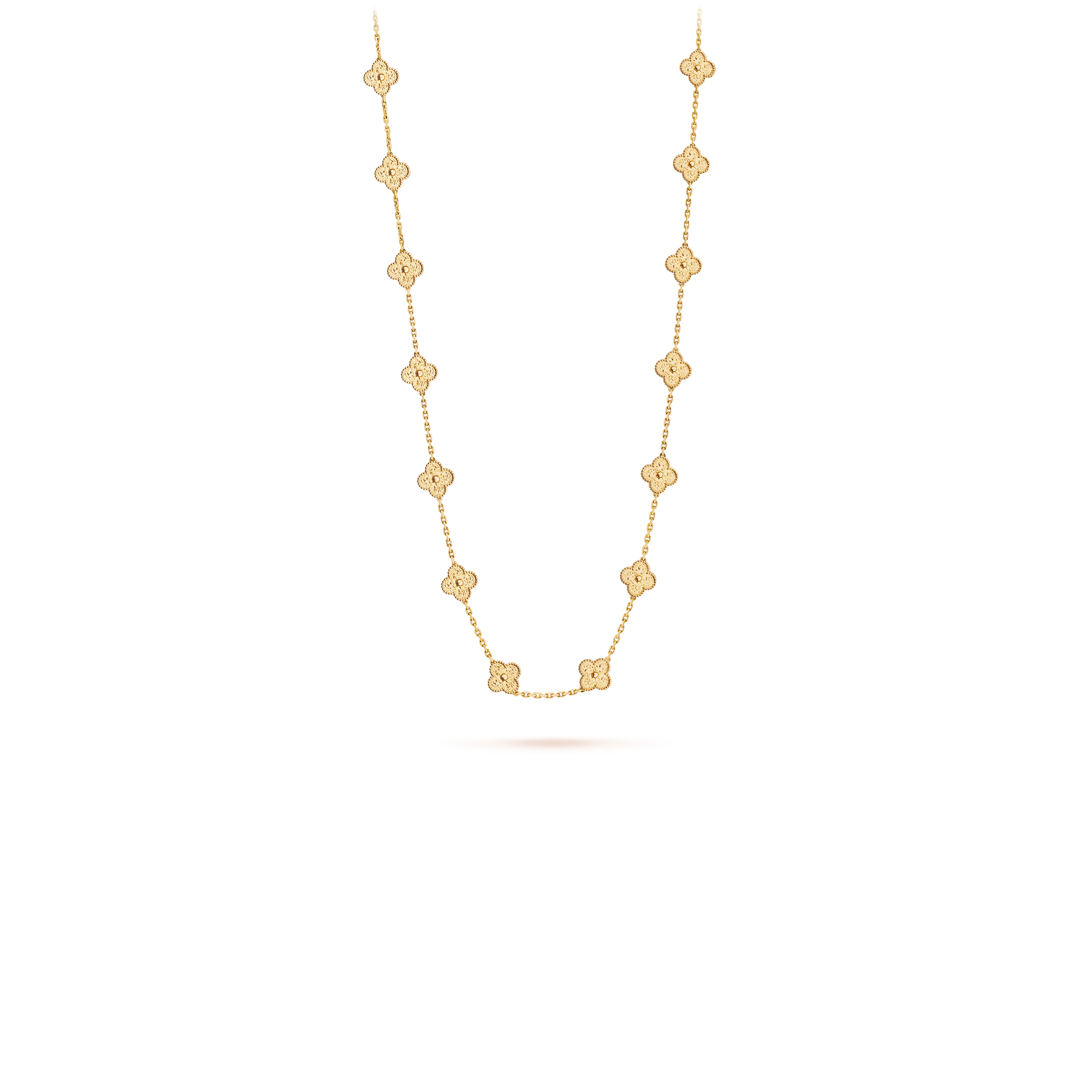 VAN CLEEF ARPELS VINTAGE ALHAMBRA LONG NECKLACE, 20 MOTIFS - YELLOW GOLD VCARO1IC00 VAN CLEEF ARPELS VINTAGE ALHAMBRA LONG NECKLACE, 20 MOTIFS - YELLOW GOLD VCARO1IC00